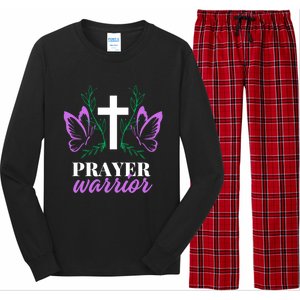 Christian Prayer Warrior Graphic Butterfly Gift Gift Long Sleeve Pajama Set