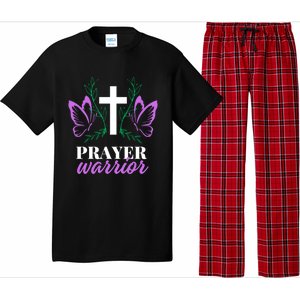 Christian Prayer Warrior Graphic Butterfly Gift Gift Pajama Set