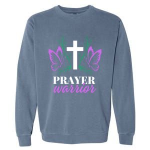 Christian Prayer Warrior Graphic Butterfly Gift Gift Garment-Dyed Sweatshirt