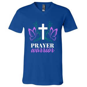 Christian Prayer Warrior Graphic Butterfly Gift Gift V-Neck T-Shirt