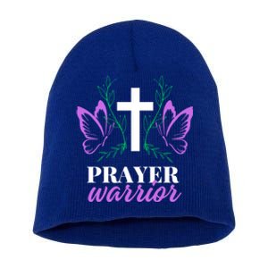 Christian Prayer Warrior Graphic Butterfly Gift Gift Short Acrylic Beanie