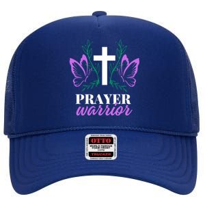 Christian Prayer Warrior Graphic Butterfly Gift Gift High Crown Mesh Back Trucker Hat