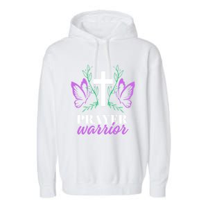 Christian Prayer Warrior Graphic Butterfly Gift Gift Garment-Dyed Fleece Hoodie