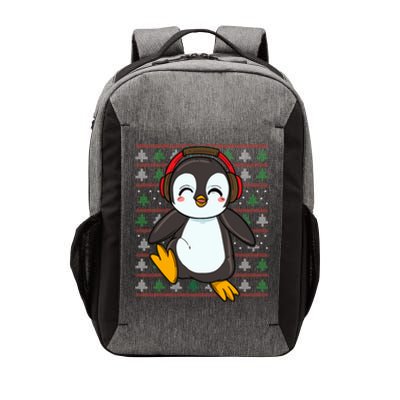 Cute Penguin With Headphones Penguin Christmas Gift Vector Backpack