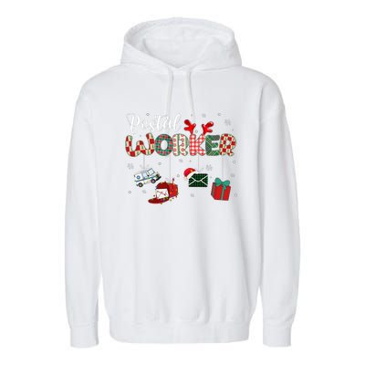 Christmas Postal Worke Xmas Holiday Garment-Dyed Fleece Hoodie