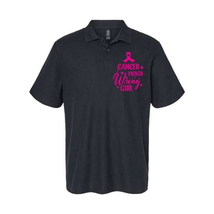 Cancer Picked Wrong Girl Breast Cancer Awareness Supporter Softstyle Adult Sport Polo