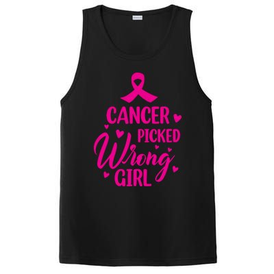 Cancer Picked Wrong Girl Breast Cancer Awareness Supporter PosiCharge Competitor Tank