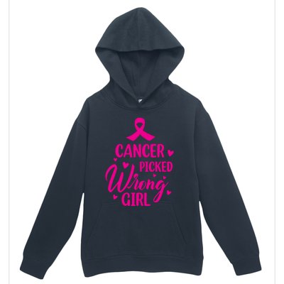 Cancer Picked Wrong Girl Breast Cancer Awareness Supporter Urban Pullover Hoodie