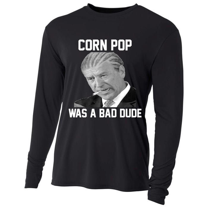 Corn Pop Was A Bad Dude Joe Biden Parody Cooling Performance Long Sleeve Crew