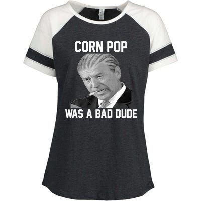 Corn Pop Was A Bad Dude Joe Biden Parody Enza Ladies Jersey Colorblock Tee