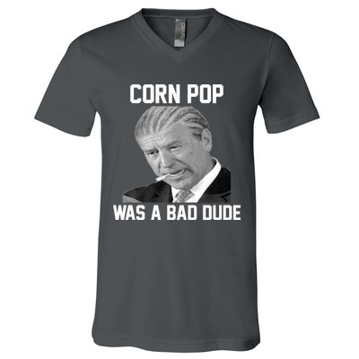 Corn Pop Was A Bad Dude Joe Biden Parody V-Neck T-Shirt
