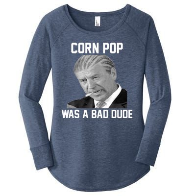 Corn Pop Was A Bad Dude Joe Biden Parody Women's Perfect Tri Tunic Long Sleeve Shirt