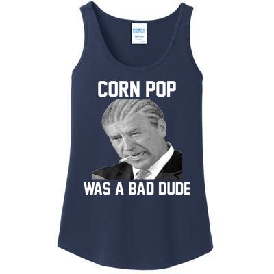 Corn Pop Was A Bad Dude Joe Biden Parody Ladies Essential Tank