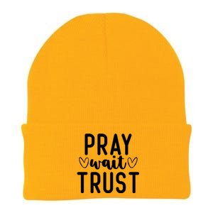 Christian Pray Wait Trust Bible Verse Gift Knit Cap Winter Beanie