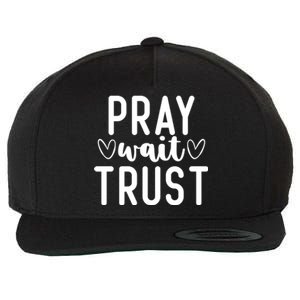 Christian Pray Wait Trust Bible Verse Gift Wool Snapback Cap