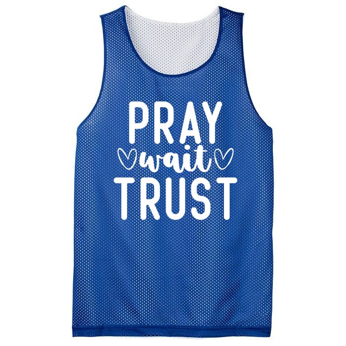 Christian Pray Wait Trust Bible Verse Gift Mesh Reversible Basketball Jersey Tank