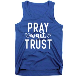 Christian Pray Wait Trust Bible Verse Gift Tank Top