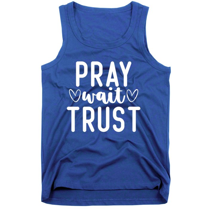 Christian Pray Wait Trust Bible Verse Gift Tank Top