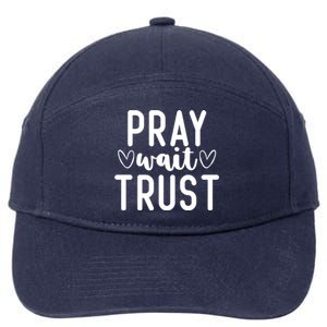 Christian Pray Wait Trust Bible Verse Gift 7-Panel Snapback Hat