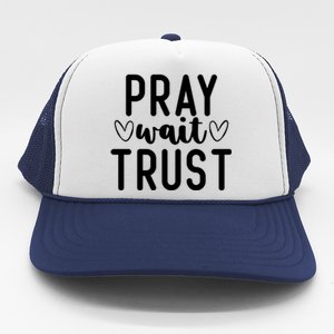 Christian Pray Wait Trust Bible Verse Gift Trucker Hat