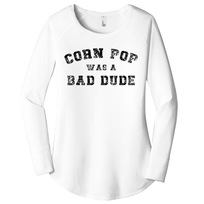 Corn Pop Was A Bad Dude Athletic Cornpop Meme Women's Perfect Tri Tunic Long Sleeve Shirt