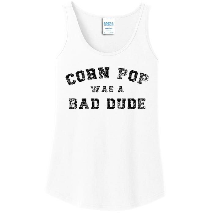 Corn Pop Was A Bad Dude Athletic Cornpop Meme Ladies Essential Tank