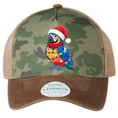 Christmas Parrots Wearing Santa Hat Xmas Light Cool Gift Legacy Tie Dye Trucker Hat