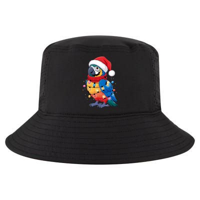 Christmas Parrots Wearing Santa Hat Xmas Light Cool Gift Cool Comfort Performance Bucket Hat