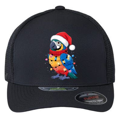 Christmas Parrots Wearing Santa Hat Xmas Light Cool Gift Flexfit Unipanel Trucker Cap