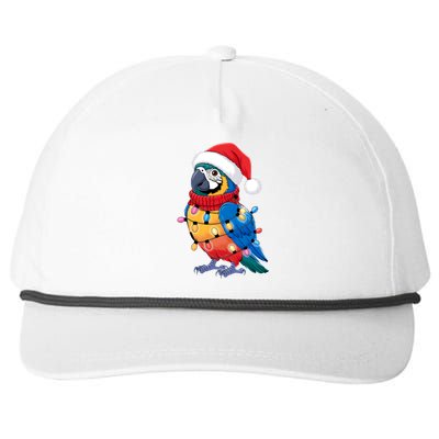 Christmas Parrots Wearing Santa Hat Xmas Light Cool Gift Snapback Five-Panel Rope Hat