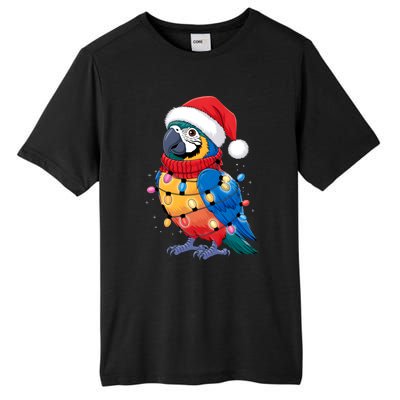 Christmas Parrots Wearing Santa Hat Xmas Light Cool Gift Tall Fusion ChromaSoft Performance T-Shirt