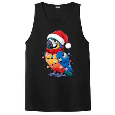 Christmas Parrots Wearing Santa Hat Xmas Light Cool Gift PosiCharge Competitor Tank