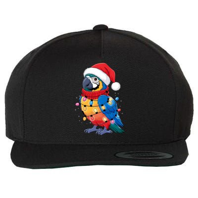 Christmas Parrots Wearing Santa Hat Xmas Light Cool Gift Wool Snapback Cap