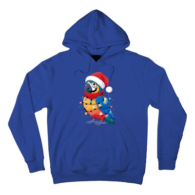 Christmas Parrots Wearing Santa Hat Xmas Light Cool Gift Hoodie