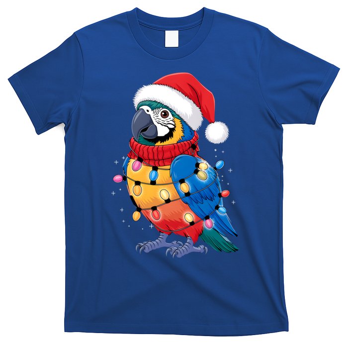 Christmas Parrots Wearing Santa Hat Xmas Light Cool Gift T-Shirt