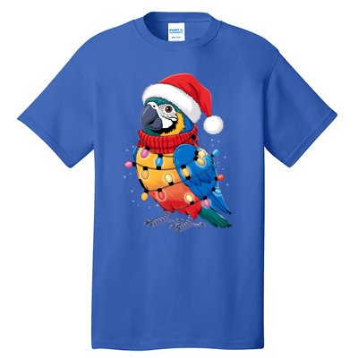 Christmas Parrots Wearing Santa Hat Xmas Light Cool Gift Tall T-Shirt