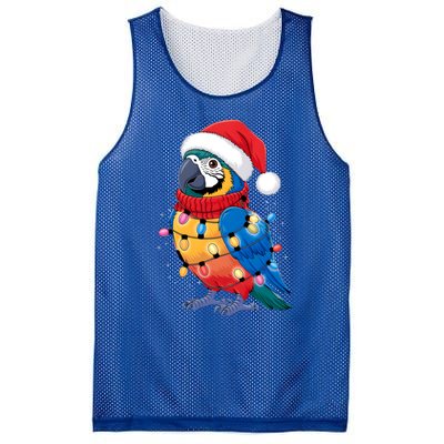 Christmas Parrots Wearing Santa Hat Xmas Light Cool Gift Mesh Reversible Basketball Jersey Tank