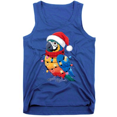 Christmas Parrots Wearing Santa Hat Xmas Light Cool Gift Tank Top