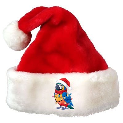 Christmas Parrots Wearing Santa Hat Xmas Light Cool Gift Premium Christmas Santa Hat