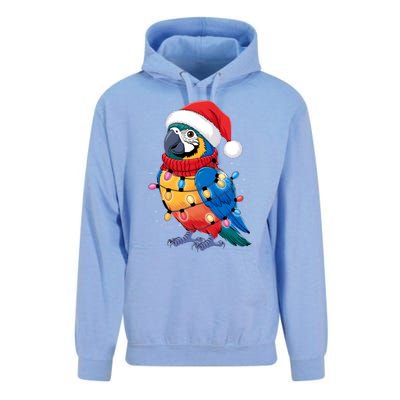 Christmas Parrots Wearing Santa Hat Xmas Light Cool Gift Unisex Surf Hoodie