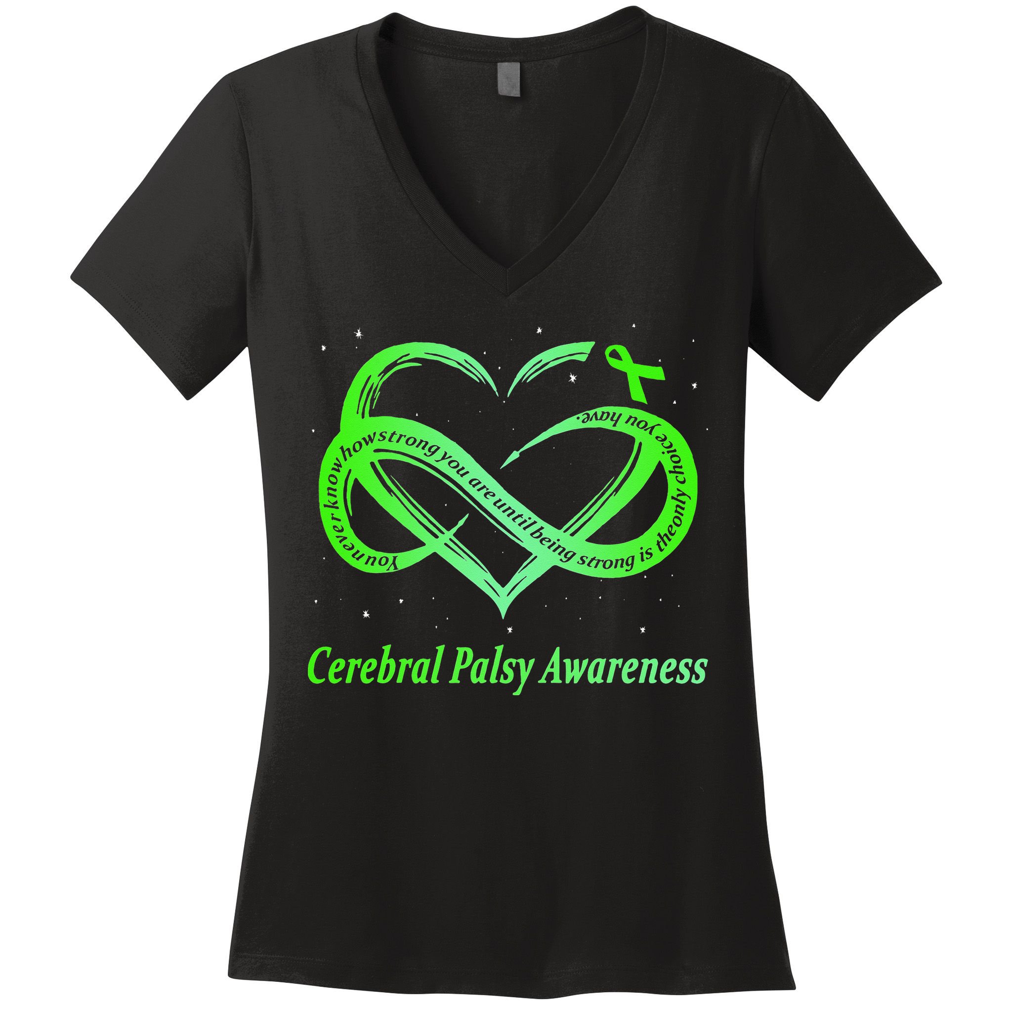 Cerebral Palsy Warrior CP Awareness Women's V-Neck T-Shirt
