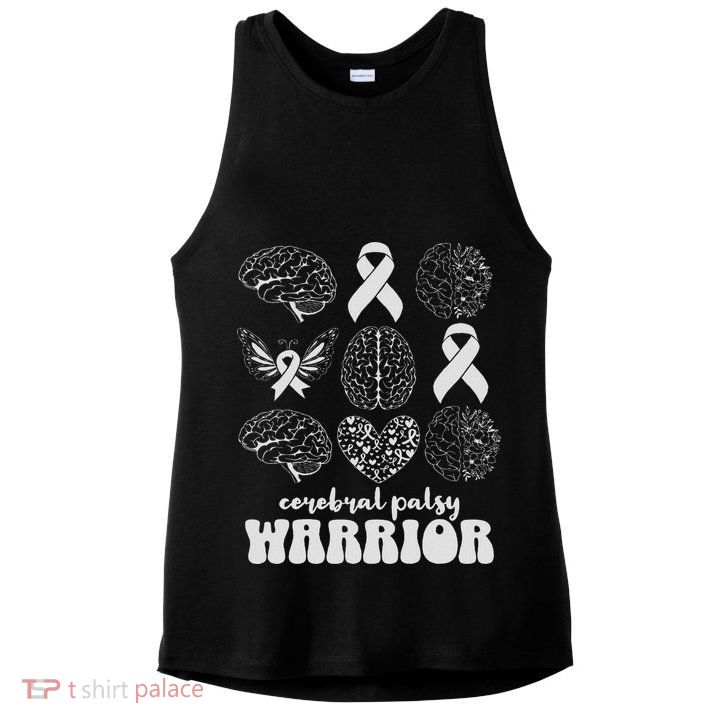 Cerebral Palsy Warrior Brain Damage Women Cp Awareness Month Ladies PosiCharge Tri-Blend Wicking Tank