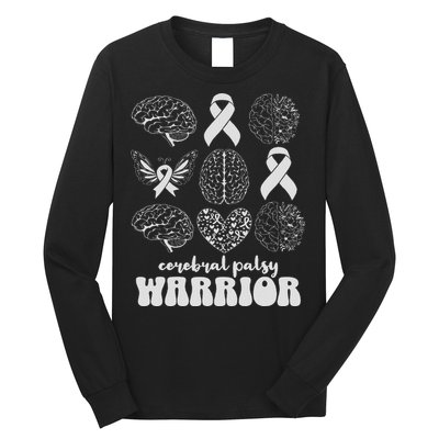 Cerebral Palsy Warrior Brain Damage Women Cp Awareness Month Long Sleeve Shirt