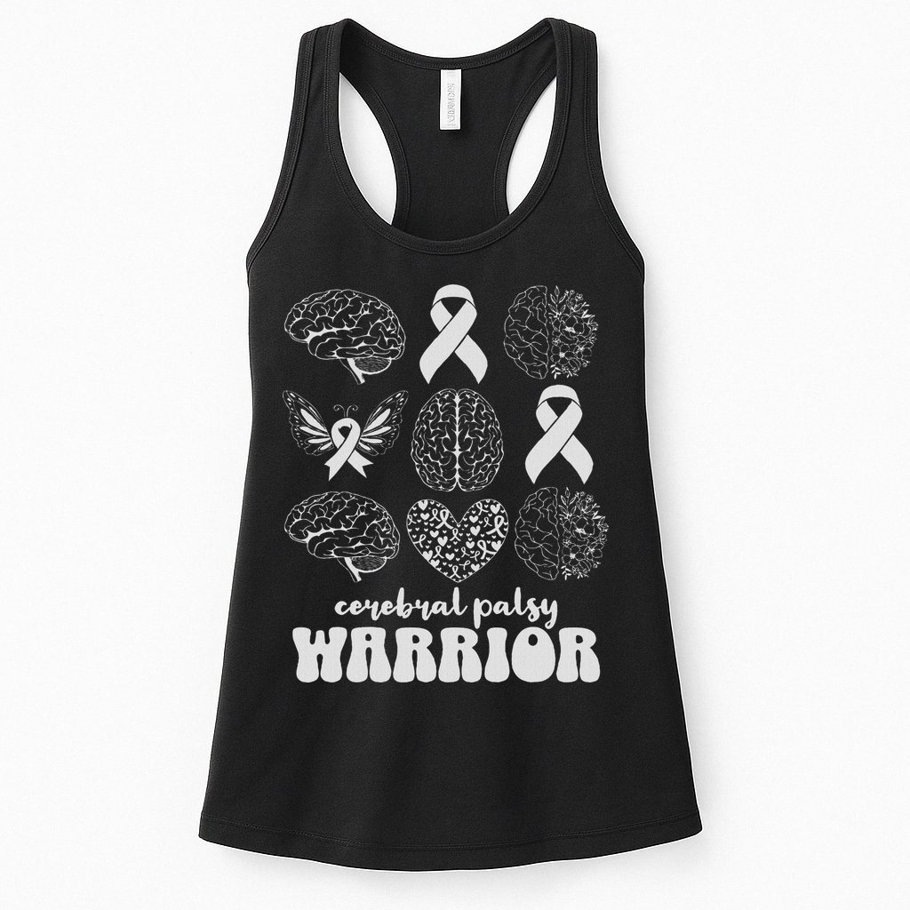 Cerebral Palsy Warrior Brain Damage Women Cp Awareness Month Womens Tank Top