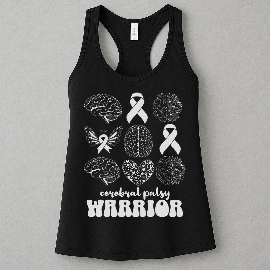 Cerebral Palsy Warrior Brain Damage Women Cp Awareness Month Womens Tank Top
