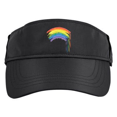 Cute Painted Watercolor Rainbow And Hearts Adult Drive Performance Visor