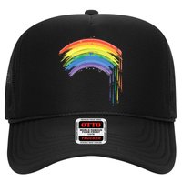 Cute Painted Watercolor Rainbow And Hearts Trucker Hat