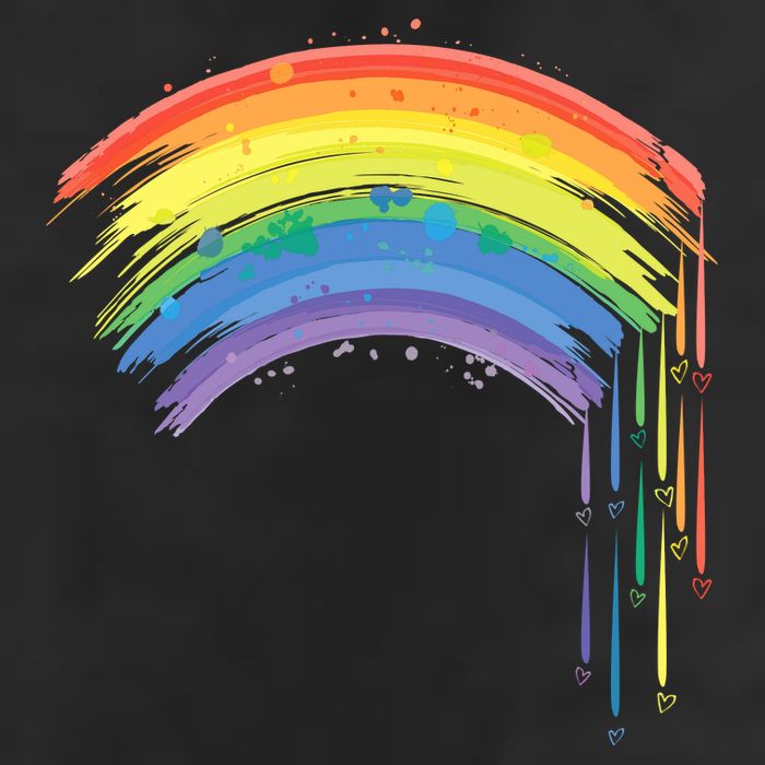 Cute Painted Watercolor Rainbow And Hearts Trucker Hat