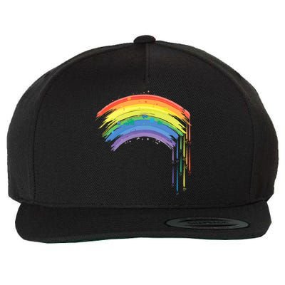 Cute Painted Watercolor Rainbow And Hearts Wool Snapback Cap