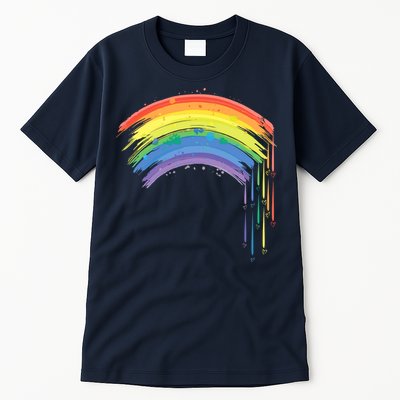 Cute Painted Watercolor Rainbow And Hearts Tall T-Shirt